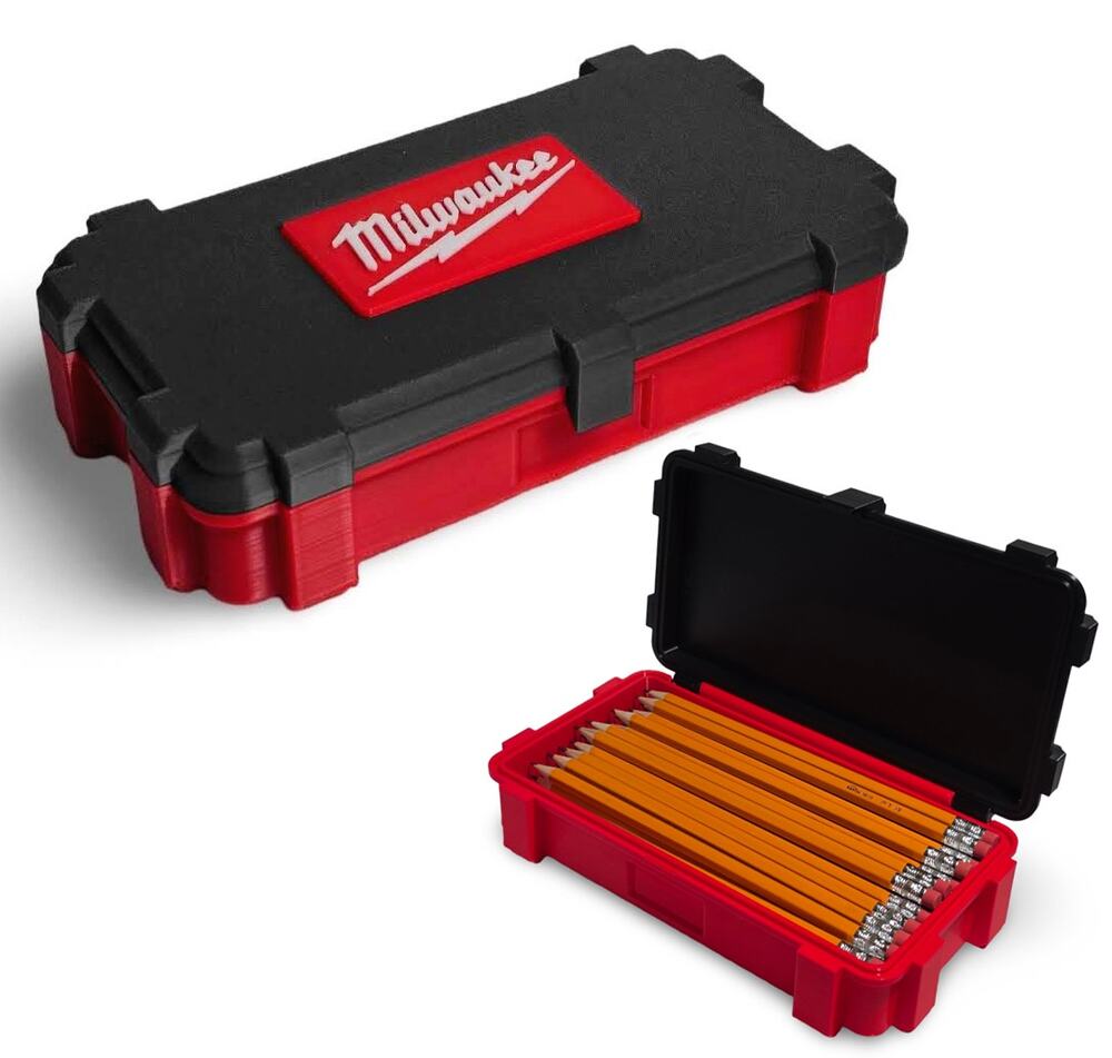 Milwaukee PACKOUT Themed Pencil XL Box | Heavy-Duty Desk & Workbench Organizer